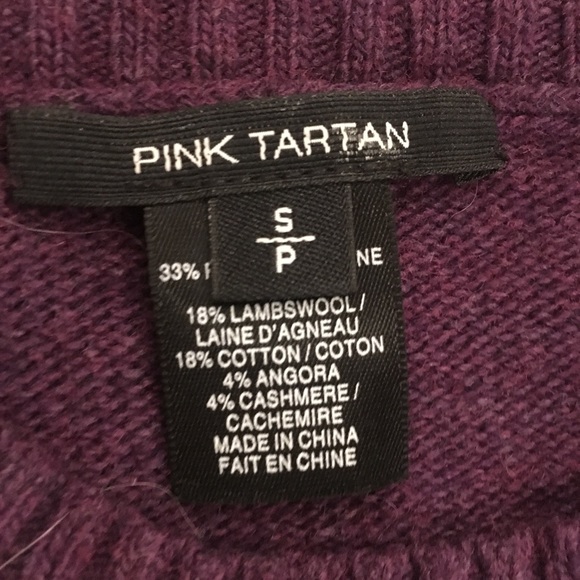 Pink Tartan top with pearls on sleeves, size Sl , like a new - Picture 5 of 6